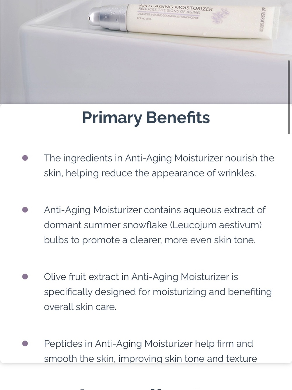 Doterra Spa Hydrating Body Mist & Anti-Aging Moisturizer - White Silver - Picture 7 of 9